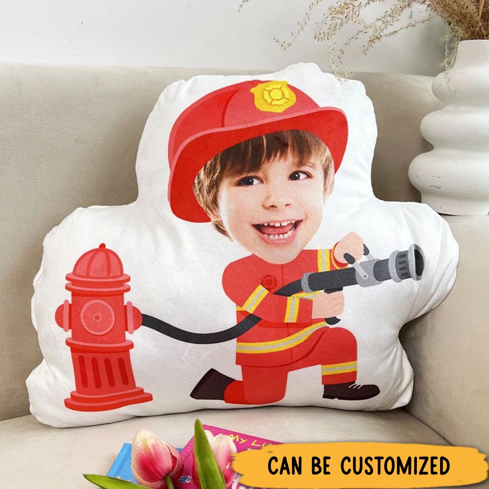 Personalized Baby Firefighter Adventure Pillows Exciting Heroic Fun with Custom Photo Feature