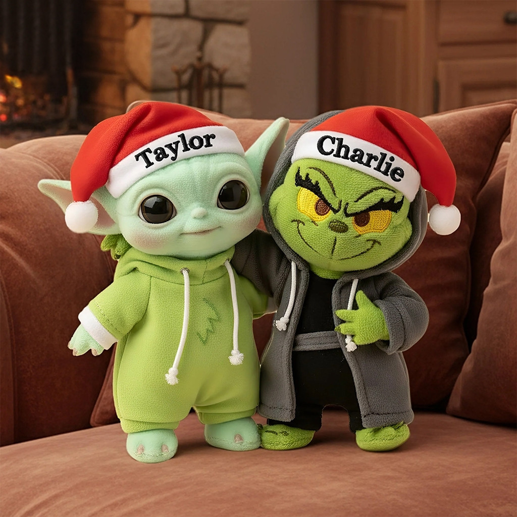 Personalized Baby Yoda And Grinch Inspired Pillow Sofa Decor Christmas Gift For Besties Personalized Baby Yoda And Grinch Inspired Pillow Sofa Decor Christmas Gift For Besties