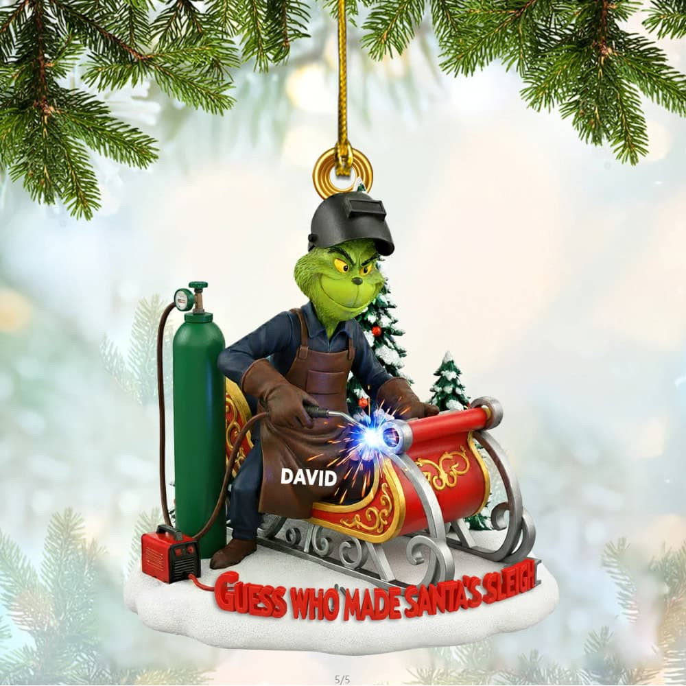 Personalized Badass Welder Christmas Custom Flat Acrylic Ornament Gift For Welder