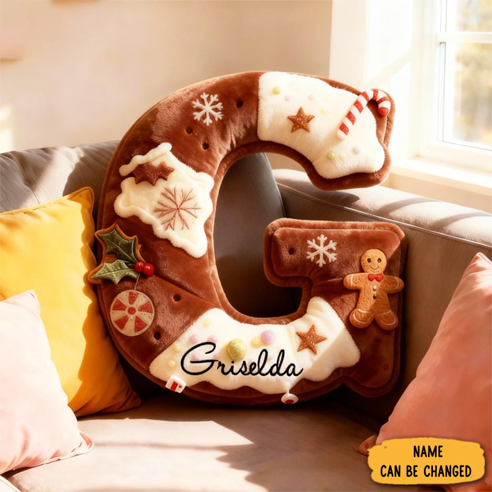 Personalized Baked Cookie Letter Pillow Graphic 3d Print Throw Pillow With Custom Name For Kids Baker Christmas Gift Baking Lover