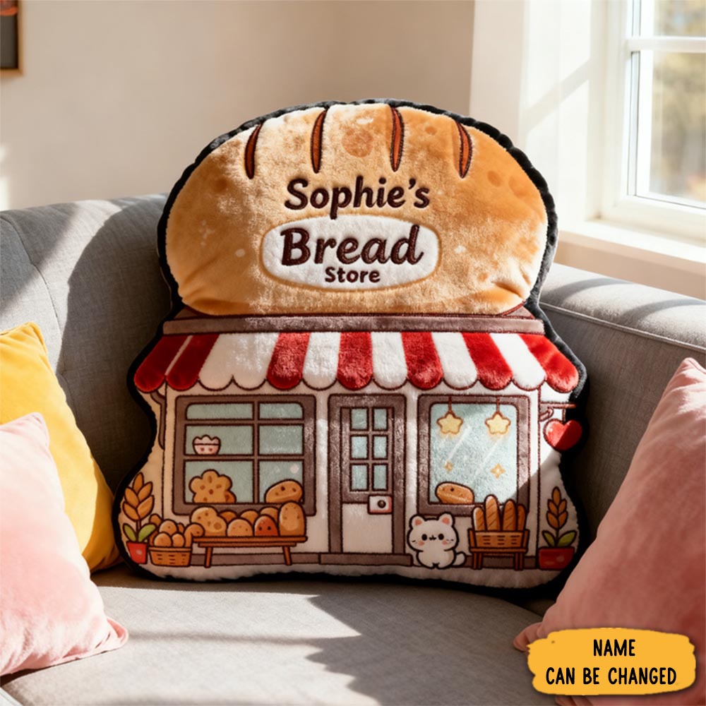 Personalized Bakery Pillow Bread Store Throw Pillow Custom Chef Pillow With Name For Baker Chef Christmas Baker Gift Baking Lover