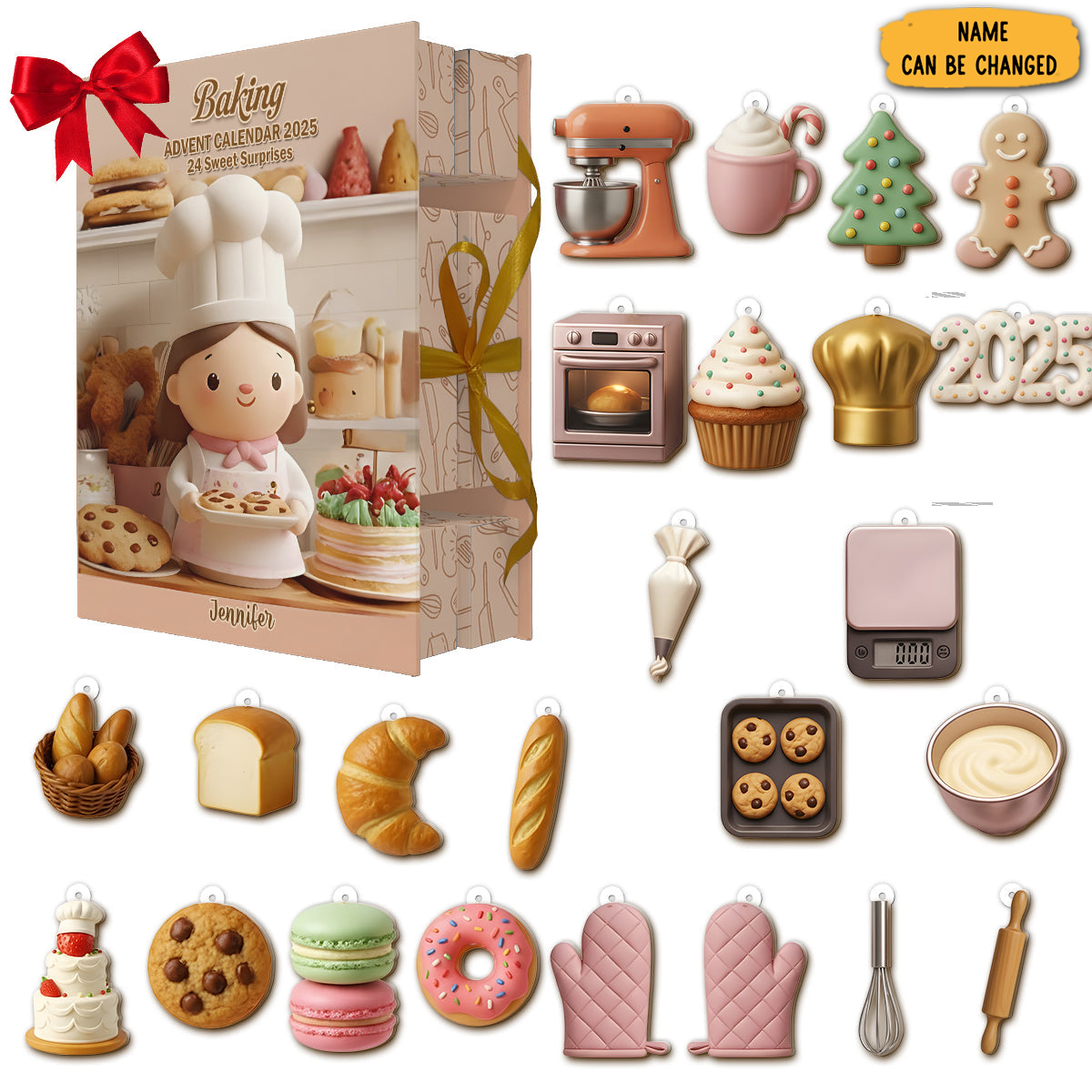 Personalized Baking Folded Advent Calendar Xmas Countdown Christmas Gifts For Bakers