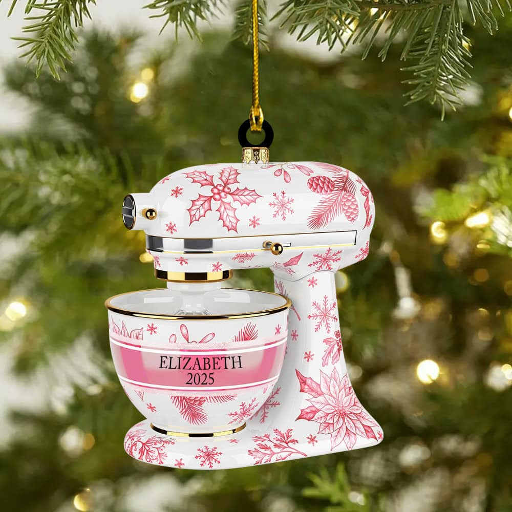 Personalized Baking Mixer Custom Flat Acrylic Ornament Christmas Gift For Bakers
