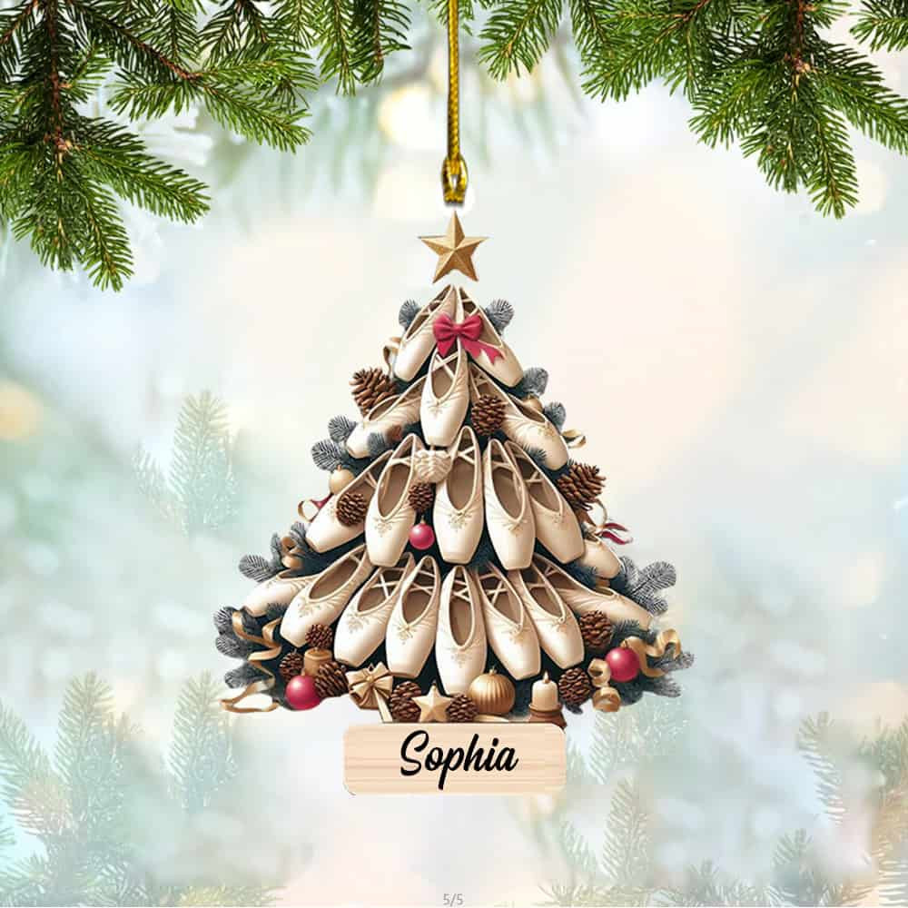 Personalized Ballet Shoes Christmas Ornament Gift For Ballet Dancers