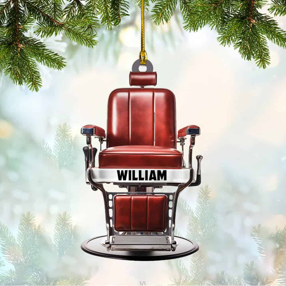 Personalized Barber Chair Christmas Ornament Christmas Gift For Barber