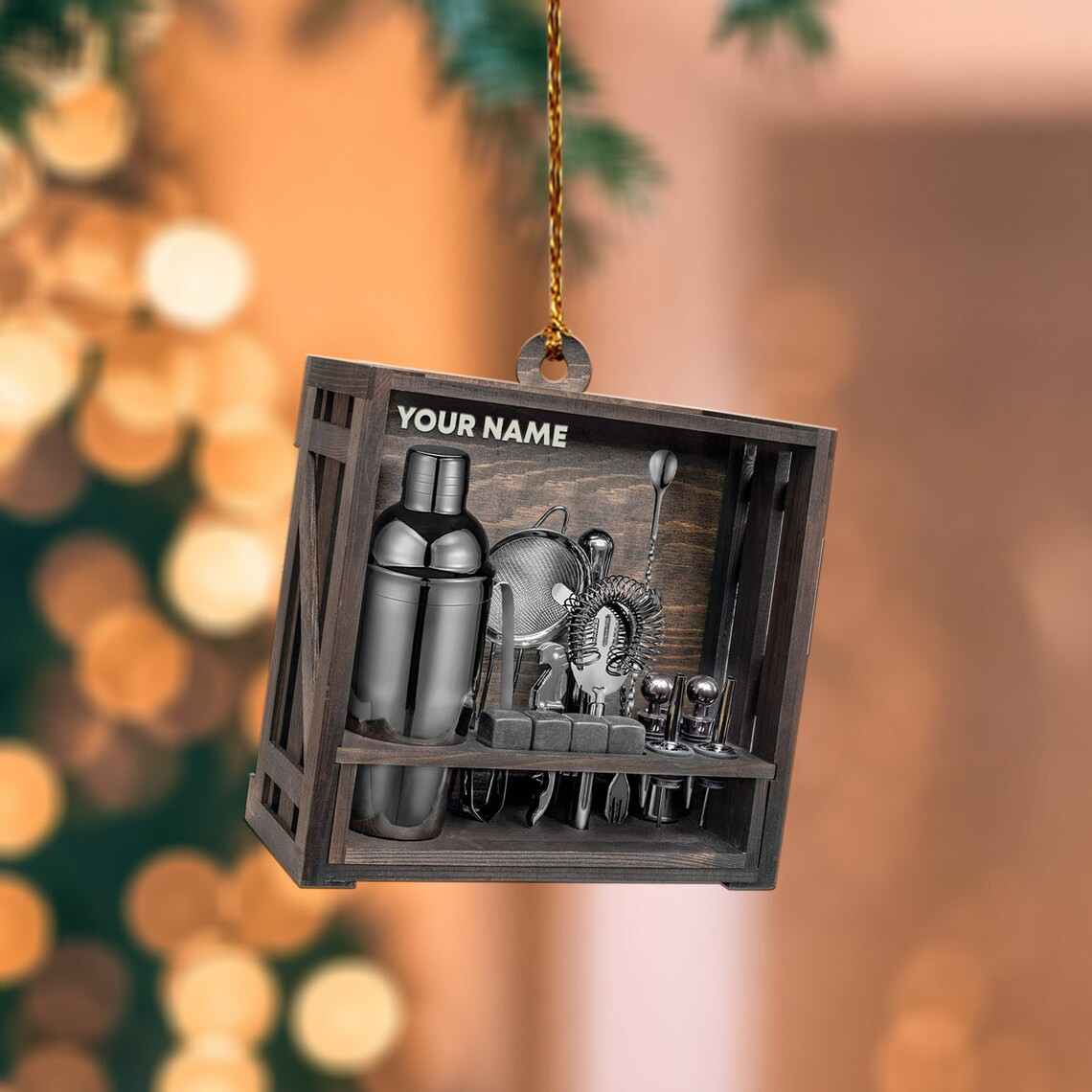 Personalized Bartender Christmas Ornament Bartender tree hanging Gift for Bartender lover Bartender Christmas ornament decor