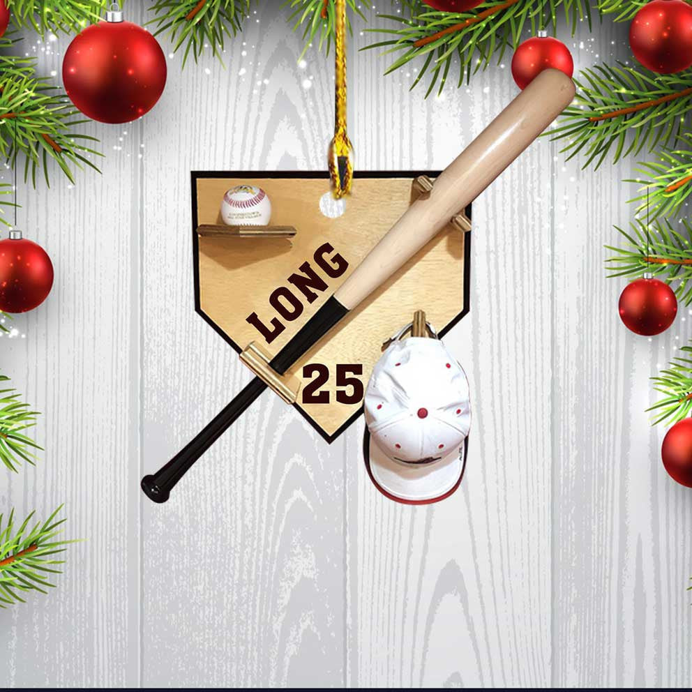 Personalized Baseball America Custom Name Number Ornament Christmas Gifts