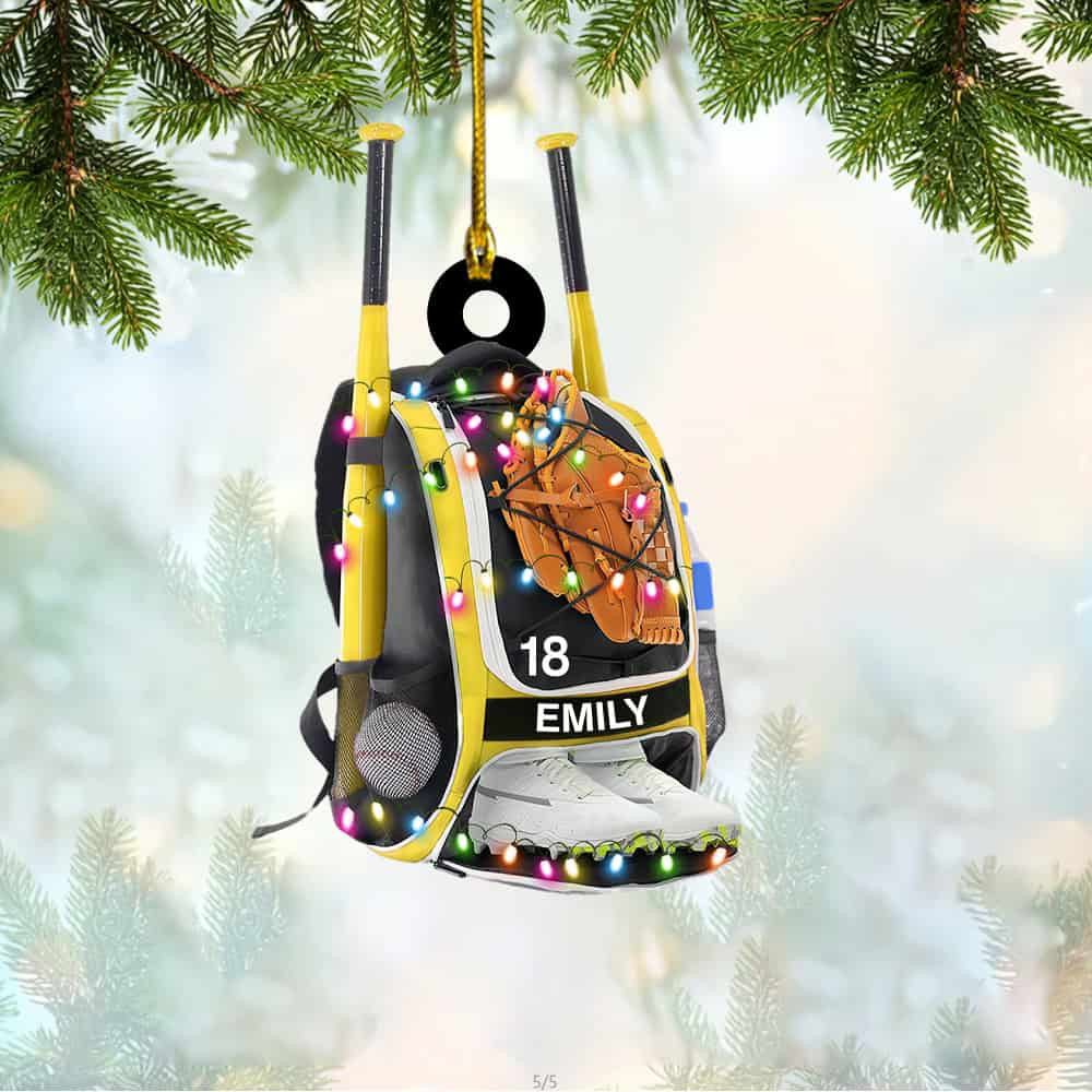 Personalized Baseball Bag Ornament Gift For Baseball Players