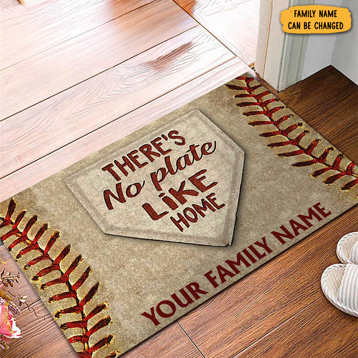 Personalized Baseball Doormat Front Door Decor Perfect Gift For Baseball Players