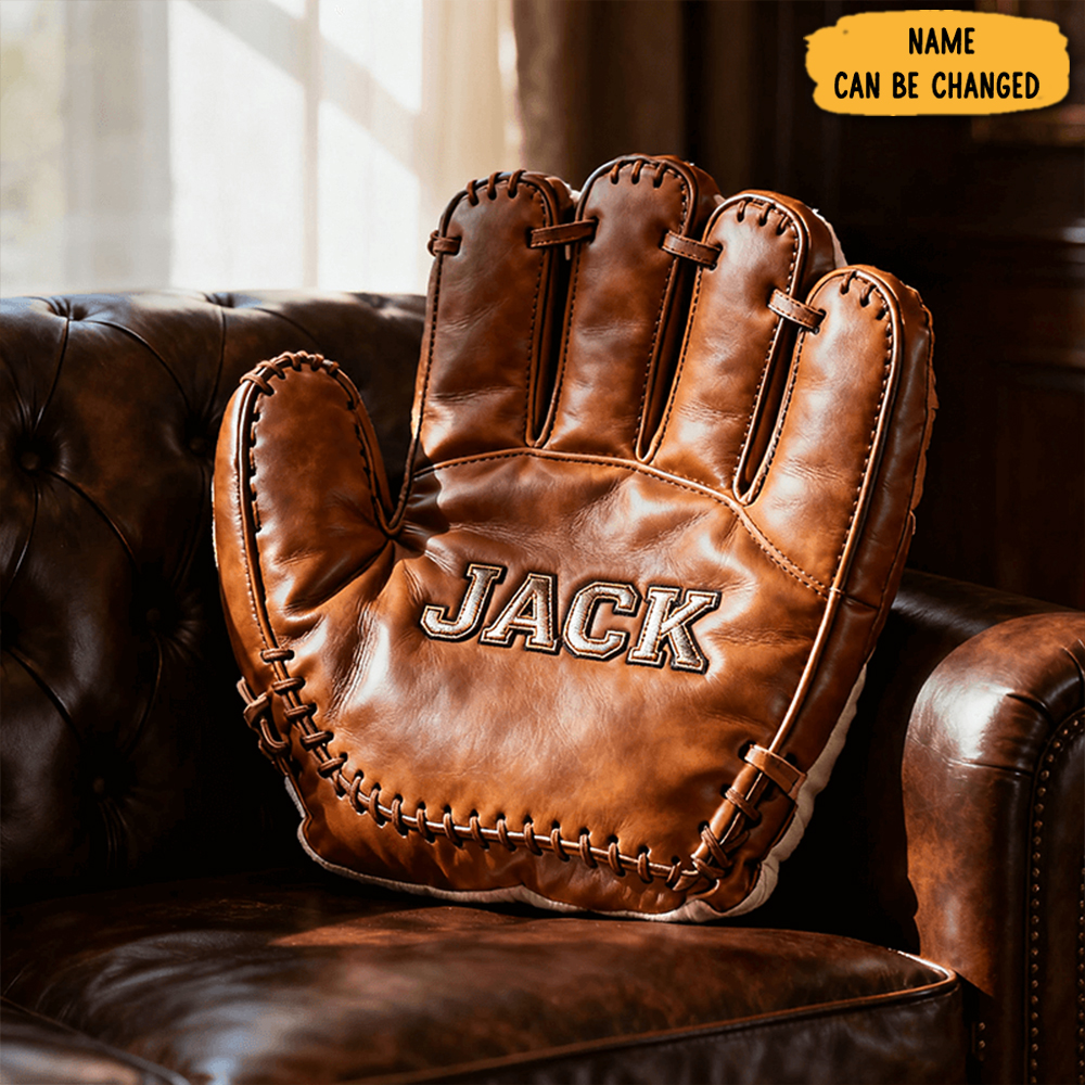 Personalized Baseball Glove Pillow Sport Themed Bedroom Decor Gifts For Baseball Players