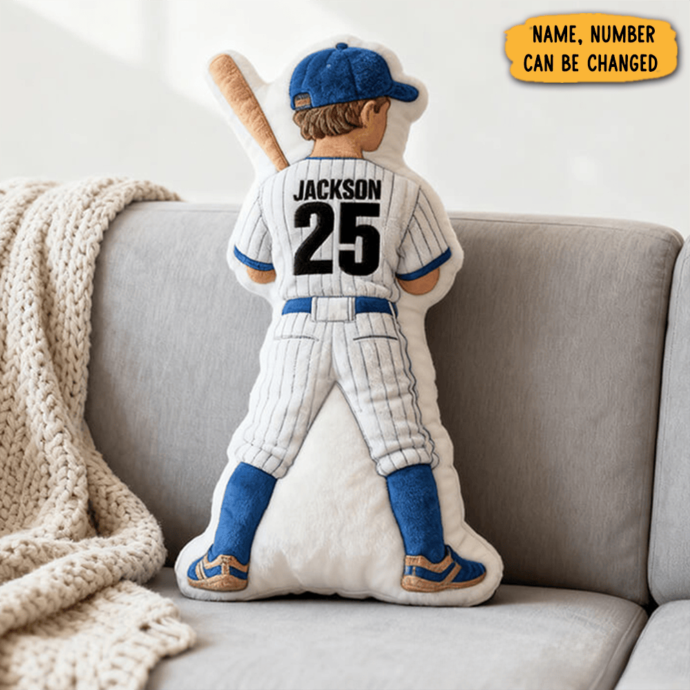 Personalized Baseball Lover S Pillow With Custom Jersey Details Name And Number