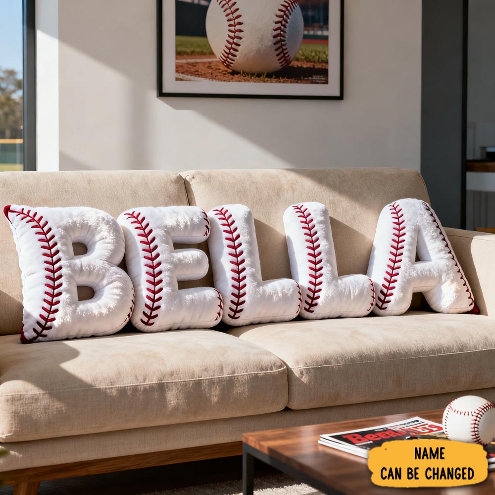 Personalized Baseball Name Pillow Sport Themed Sofa Decor Best Gifts For Baseball Fans