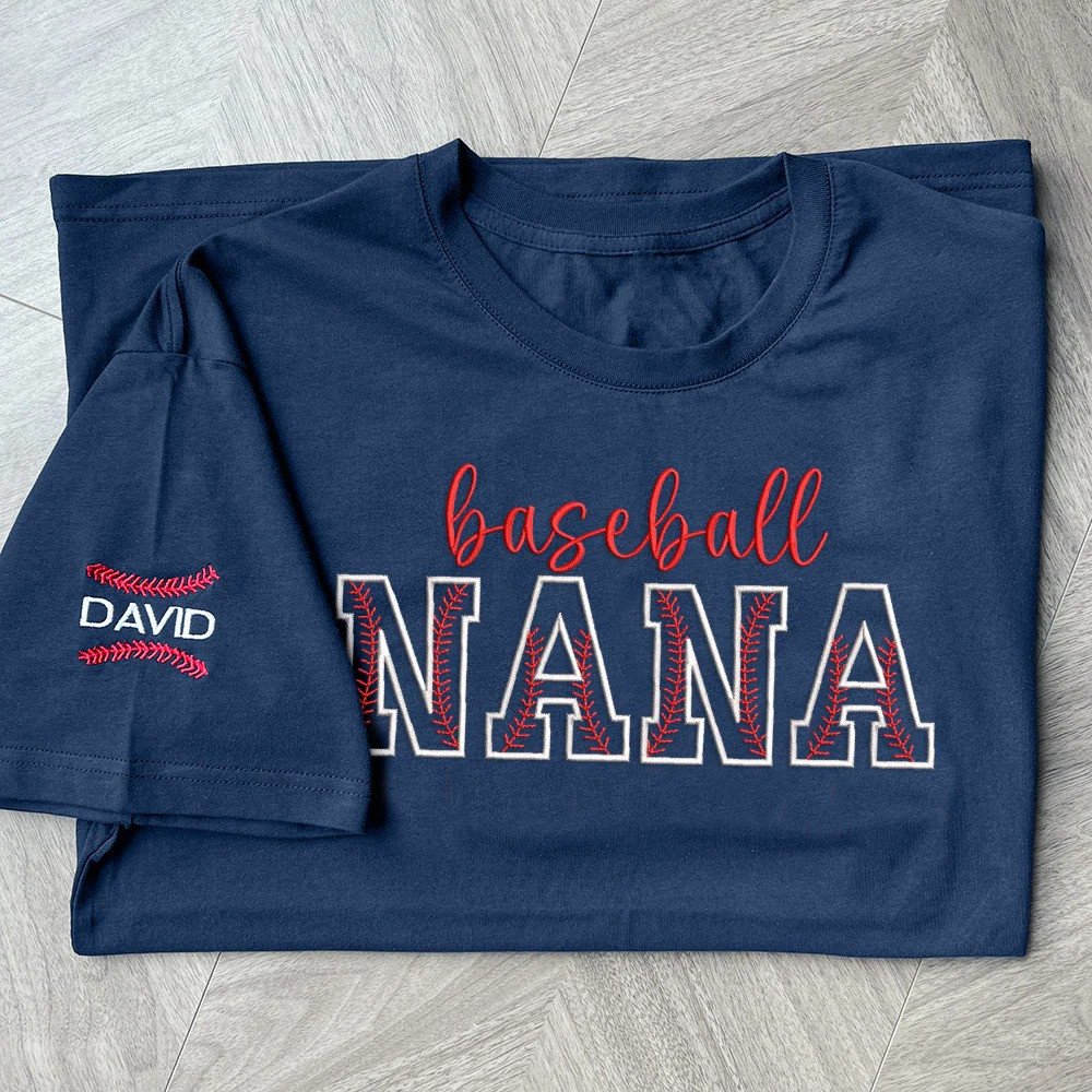 Personalized Baseball Nana T-shirt Sports Grandma Crewneck Gift for Mom