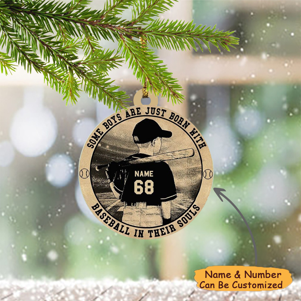 Personalized Baseball Ornament Some Boy Are Just Born With Baseball In Their Soul