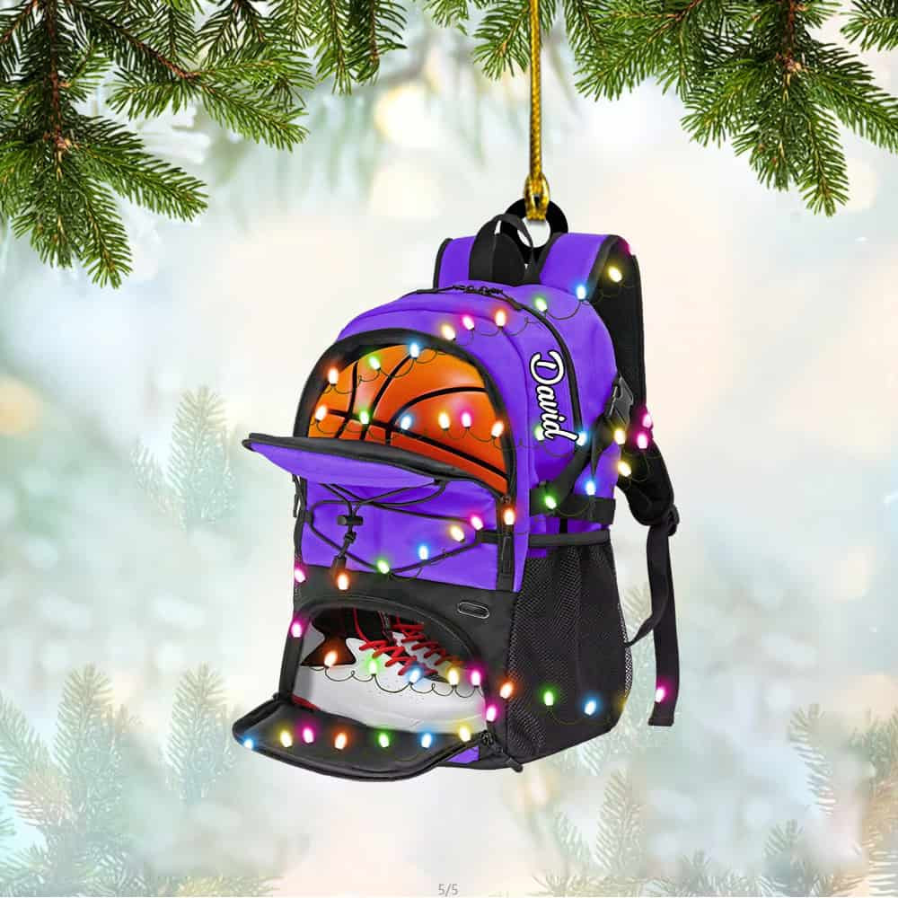 Personalized Basketball Bag Christmas Acrylic Ornament Gift For Basketball Players
