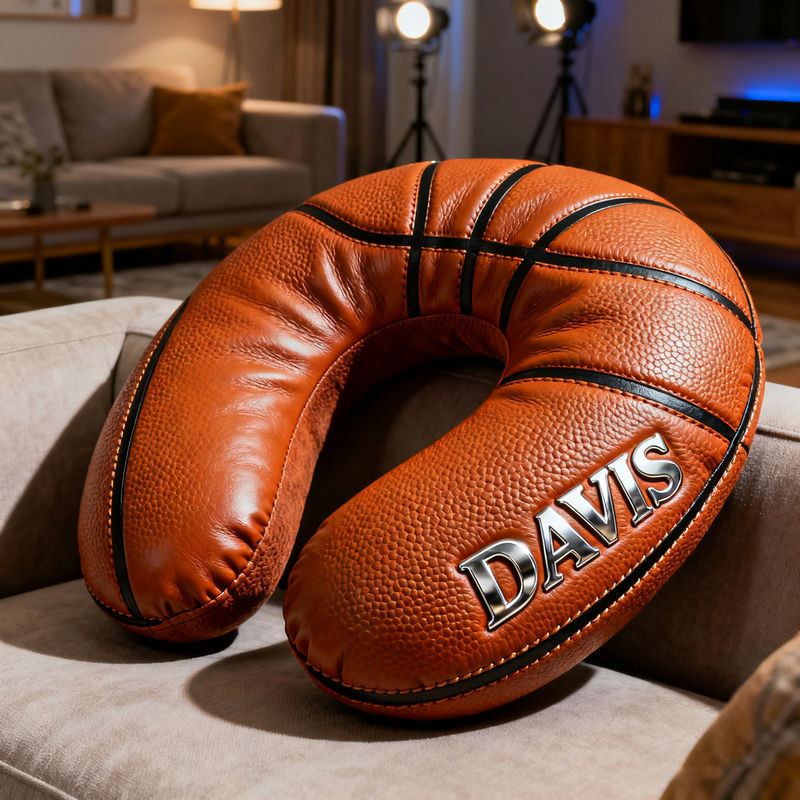 Personalized Basketball Surface U Shaped Pillow Christmas Gifts For Basketball Lovers