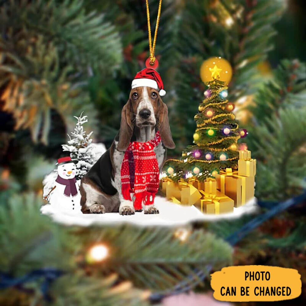 Personalized Basset Hound Christmas Ornament Lovely New Year Ornament Keepsake