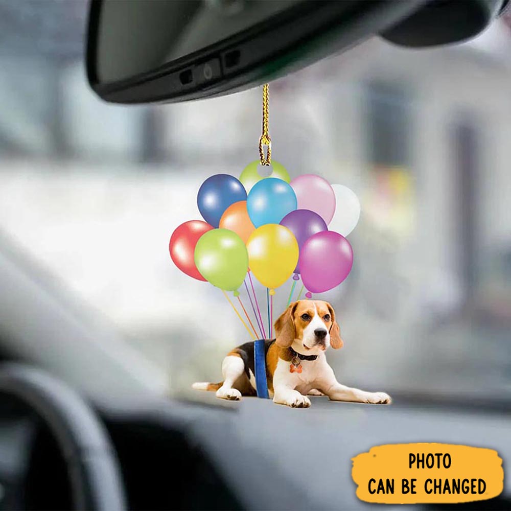 Personalized Beagle Fly With Bubbles Car Hanging Ornament Lovely Holiday Ornament Display
