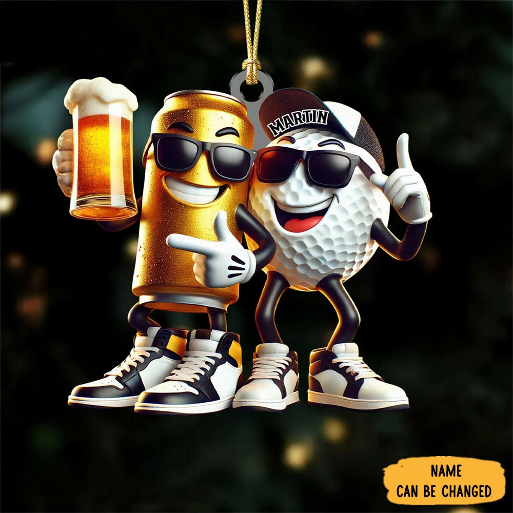 Personalized Beer And Golf Christmas Ornament Christmas Indoor Decor Holiday Gift Ideas