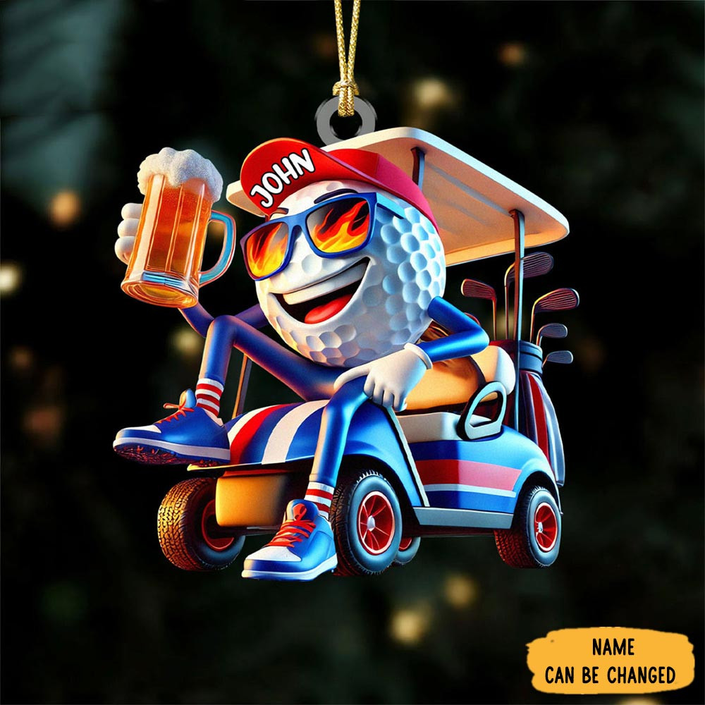 Personalized Beer Golf Ball Christmas Ornament Christmas Indoor Decorations Holiday Gift Ideas