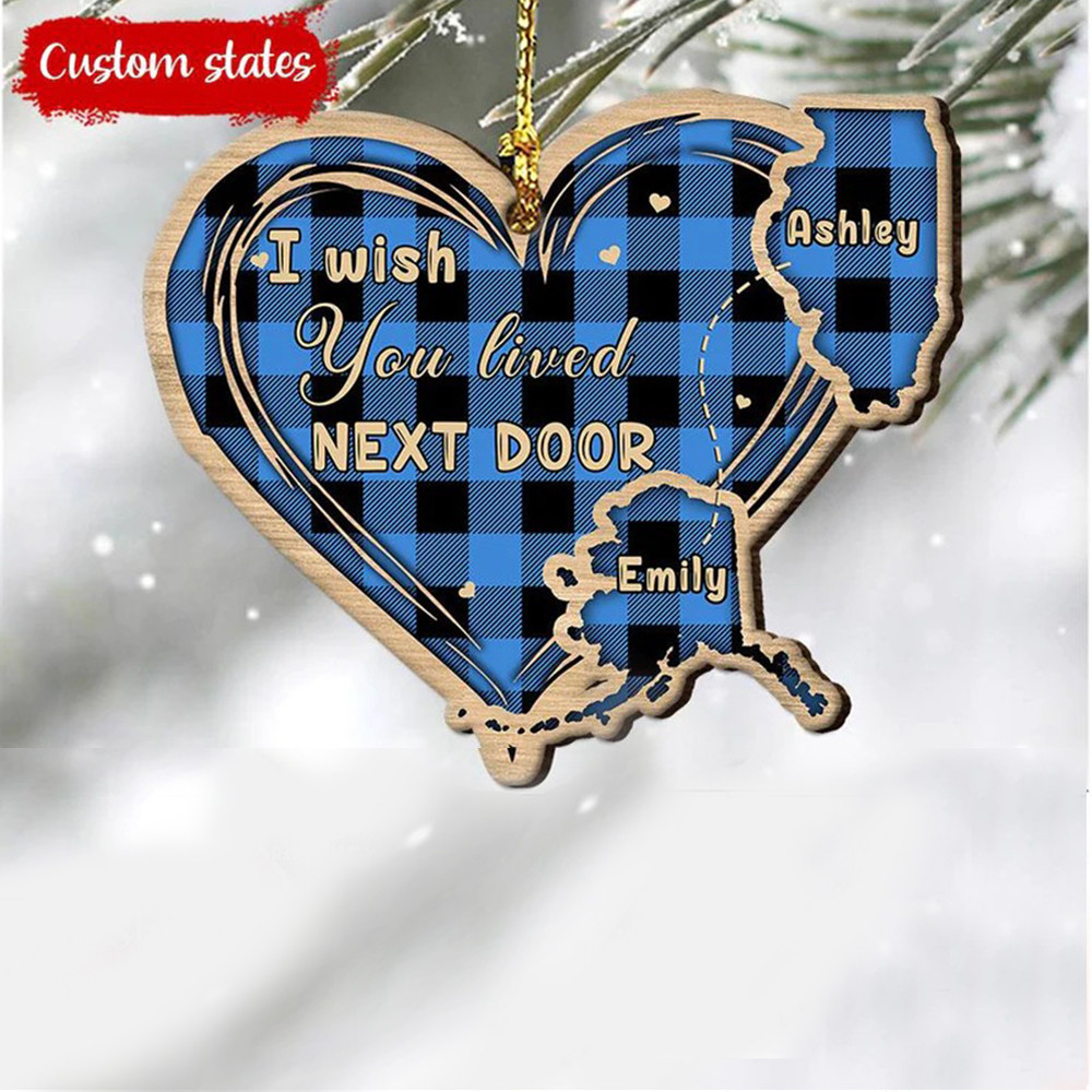 Personalized Best Friends Ornament 2024 Besties Christmas Ornaments I Wish You Lived Next Door