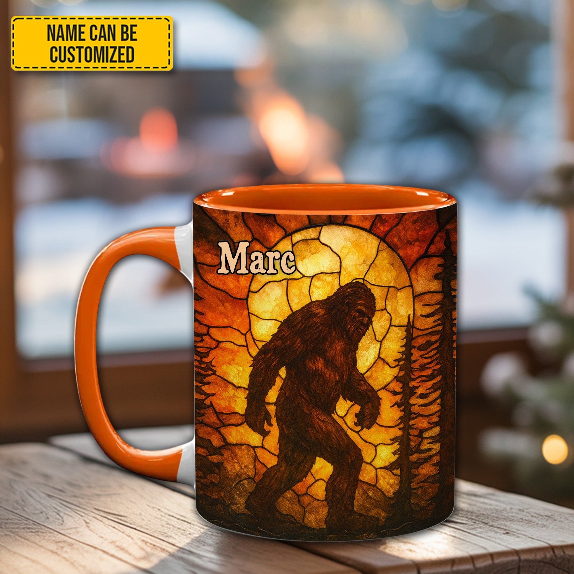 Personalized Bigfoot Accent Mug Fall Legend Morning Coffee Mug Bigfoot Lover Gifts