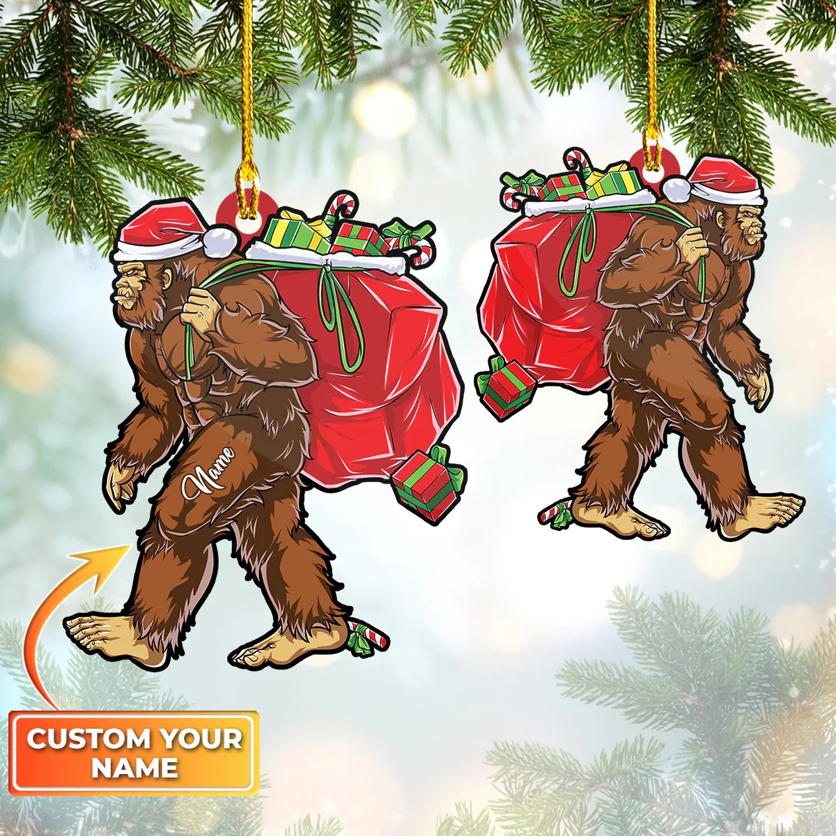 Personalized Bigfoot Christmas Ornament Bigfoot Christmas Tree Ornament 2024