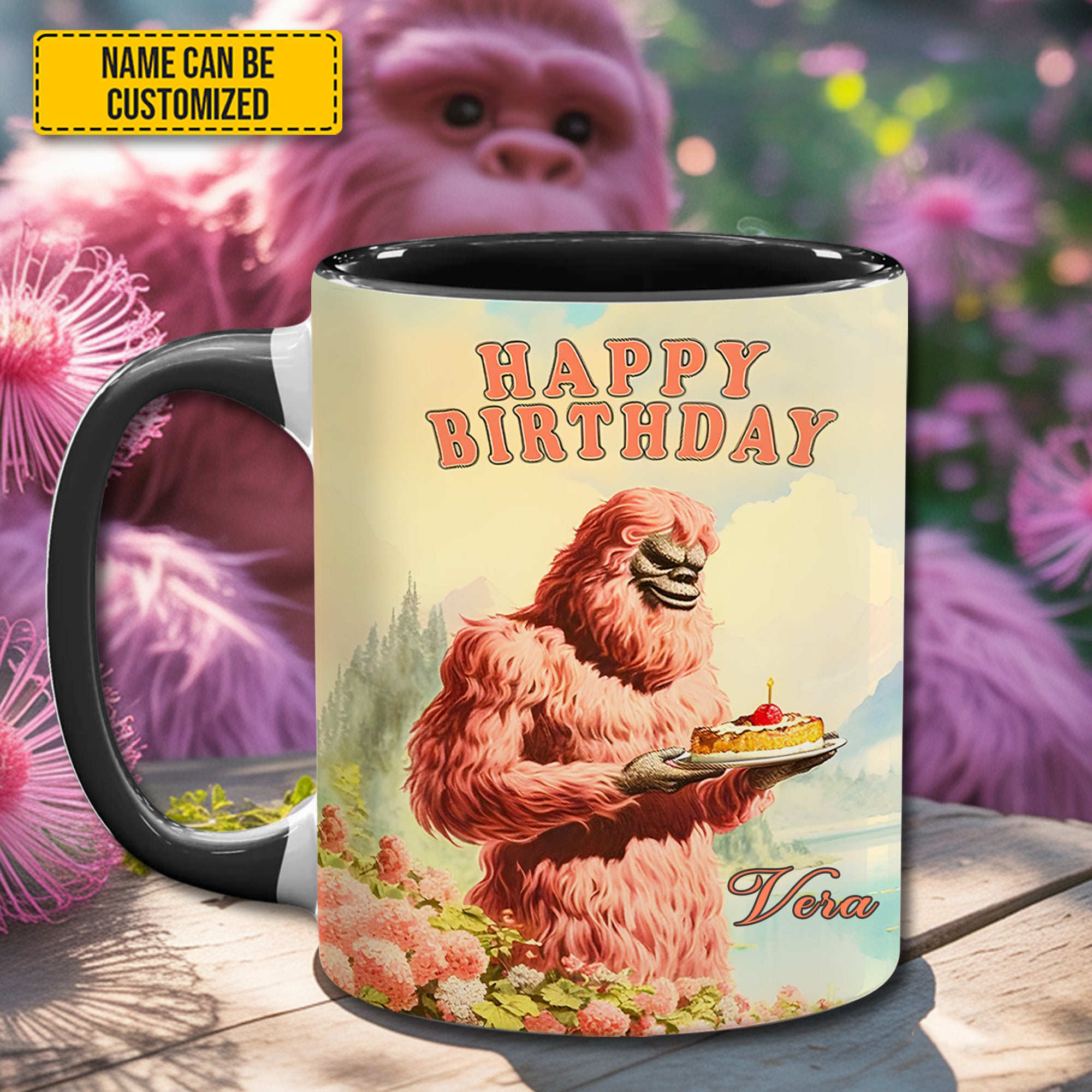 Personalized Bigfoot Happy Birthday Mug Love Bigfoot Presents For Friends