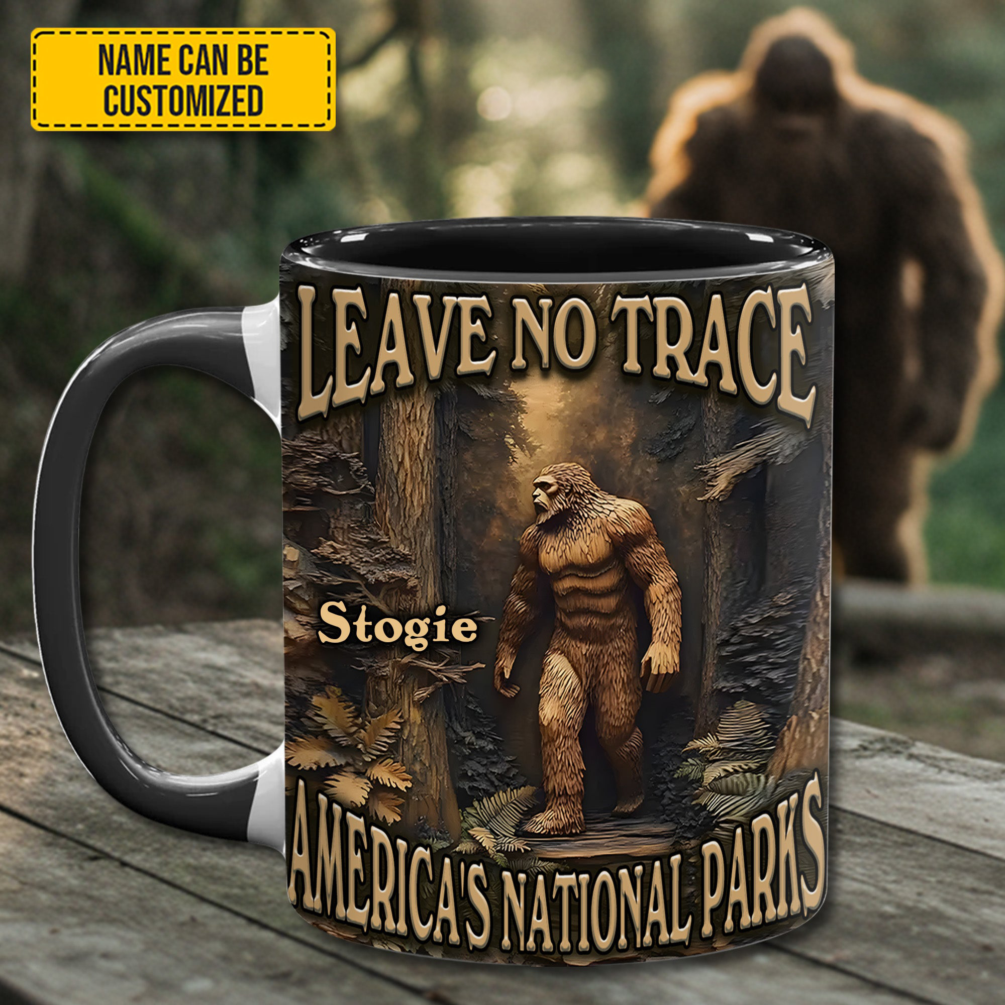 Personalized Bigfoot Leave No Trace Mug Coffee Mug Gifts For Bigfoot Lovers