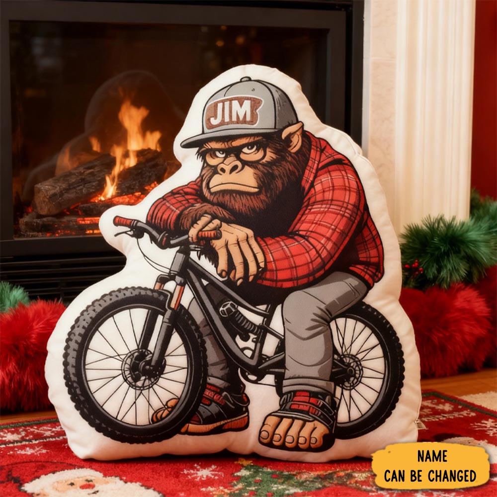 Personalized Bigfoot Mountain Bike Pillow Fun And Festive Gift For Kids Graphic 3d Print Pillow For Riding Enthusiasts Cycling Rider Racing Soft And Funny Home Decor
