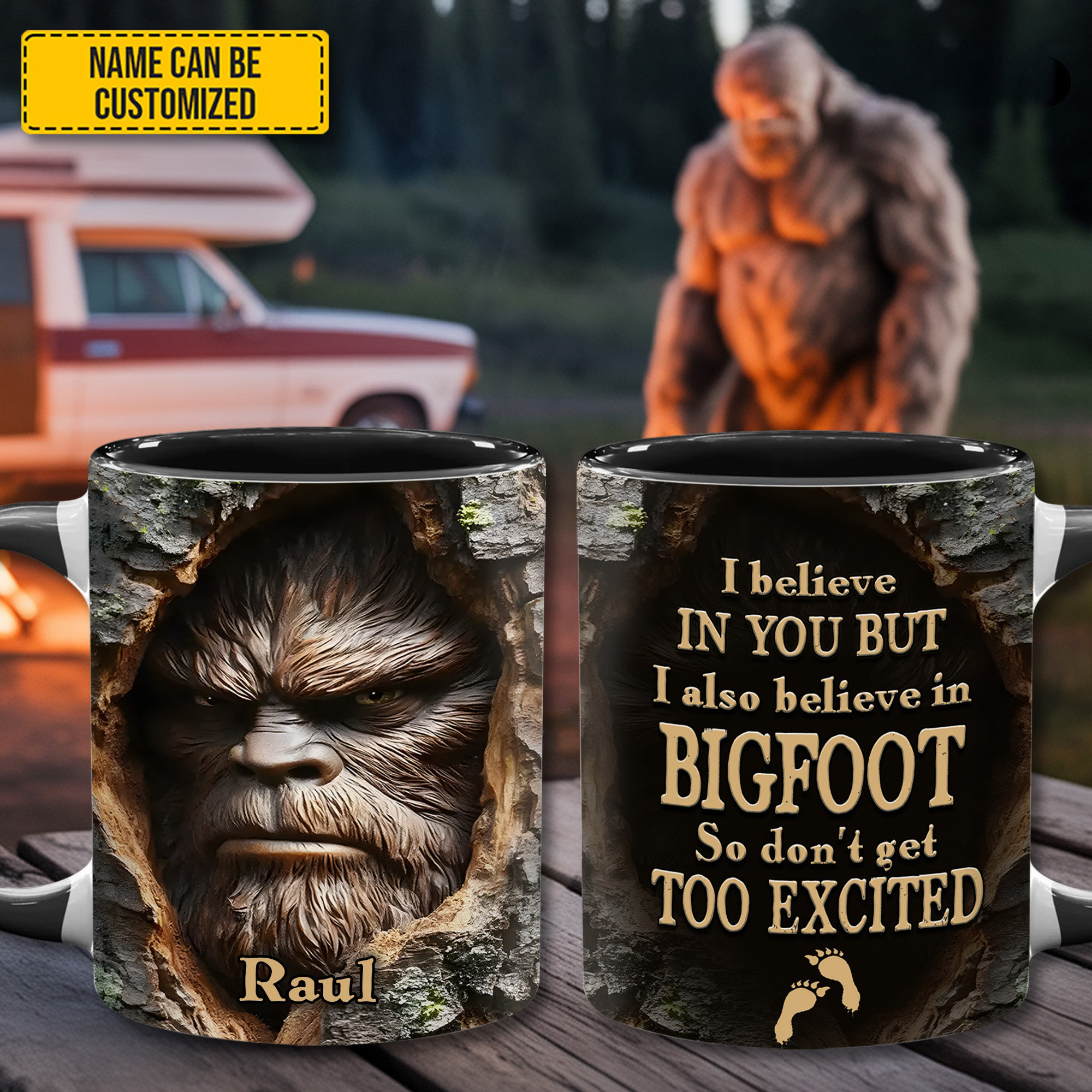 Personalized Bigfoot Mug I Believe In You And Bigfoot Animal Themed Gifts For Him