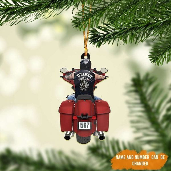 Personalized Biker Chieftain Challenger Motorcycle Ornament for Biker Man