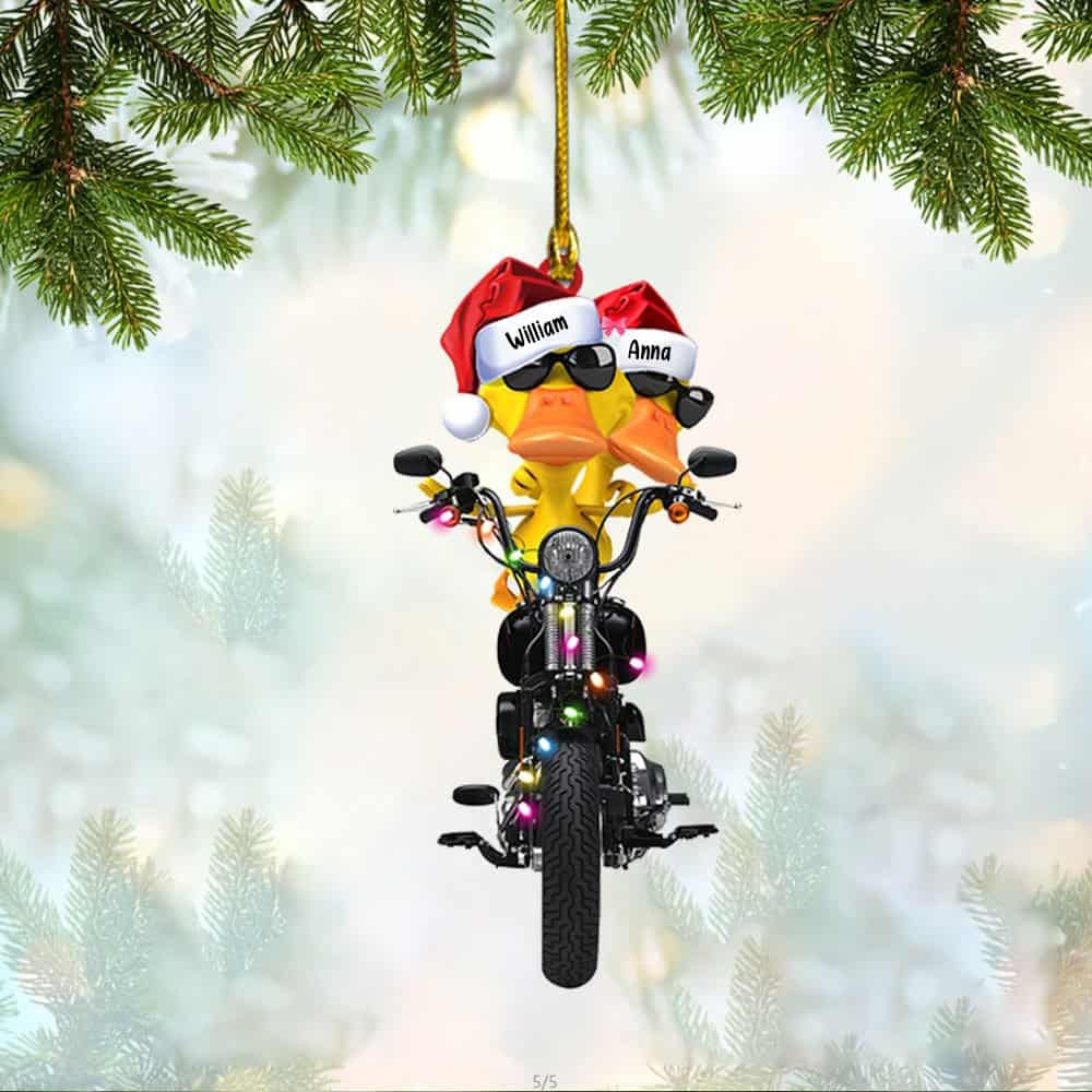 Personalized Biker Duck Couple Personalized Christmas Ornament Christmas Gift For Couple