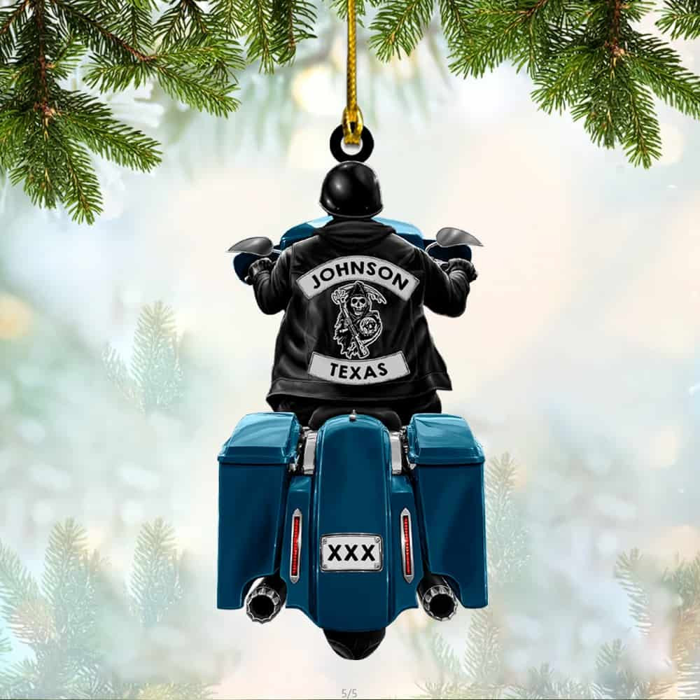 Personalized Biker Man Back Riding Touring Motorcycle Personalized Custom Biker Acrylic Ornament Gift For Biker Motorcycle Lovers