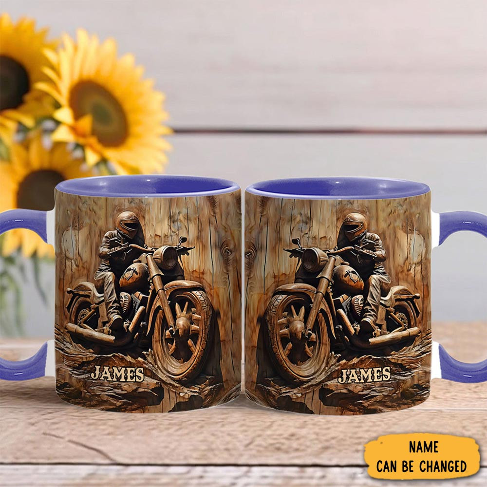 Personalized Biker Mug Motorcycle Themed Dad Coffee Mug Gifts For Father
