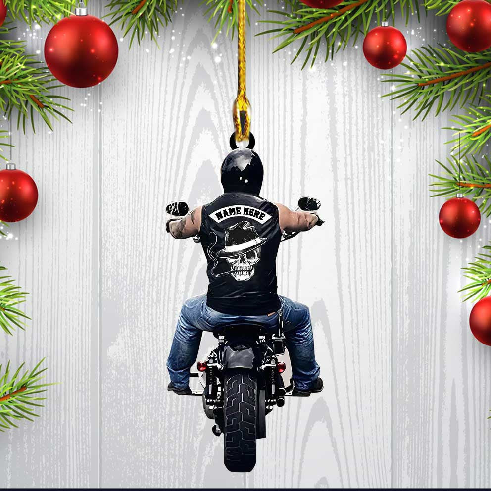 Personalized Biker Ornament Custom Biker Vest Flat Acrylic Ornament for Biker Lovers