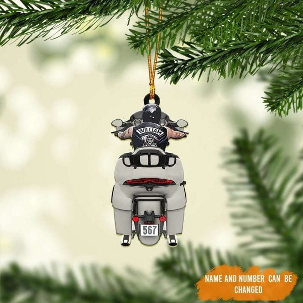 Personalized Biker Roadmaster Pursuit Motorcycle Ornament for Men Custom Name Flat Acrylic Biker Ornament