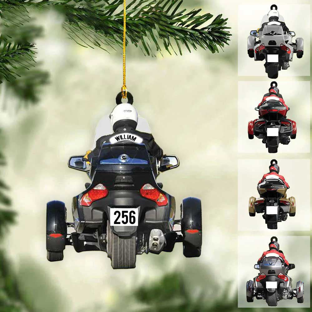 Personalized Biker Spyder Motorcycle Christmas Ornament for Man Gift for Him