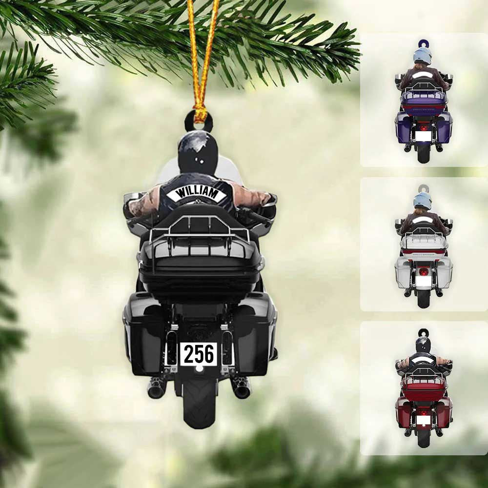 Personalized Biker Ultra Limited Motorcycle Ornament Flat Acrylic Biker Ornament for Men