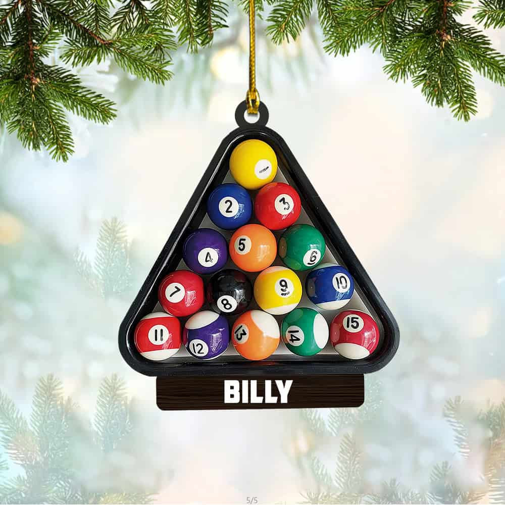 Personalized Billiard Christmas Ornament Gift For Pool Balls Lovers