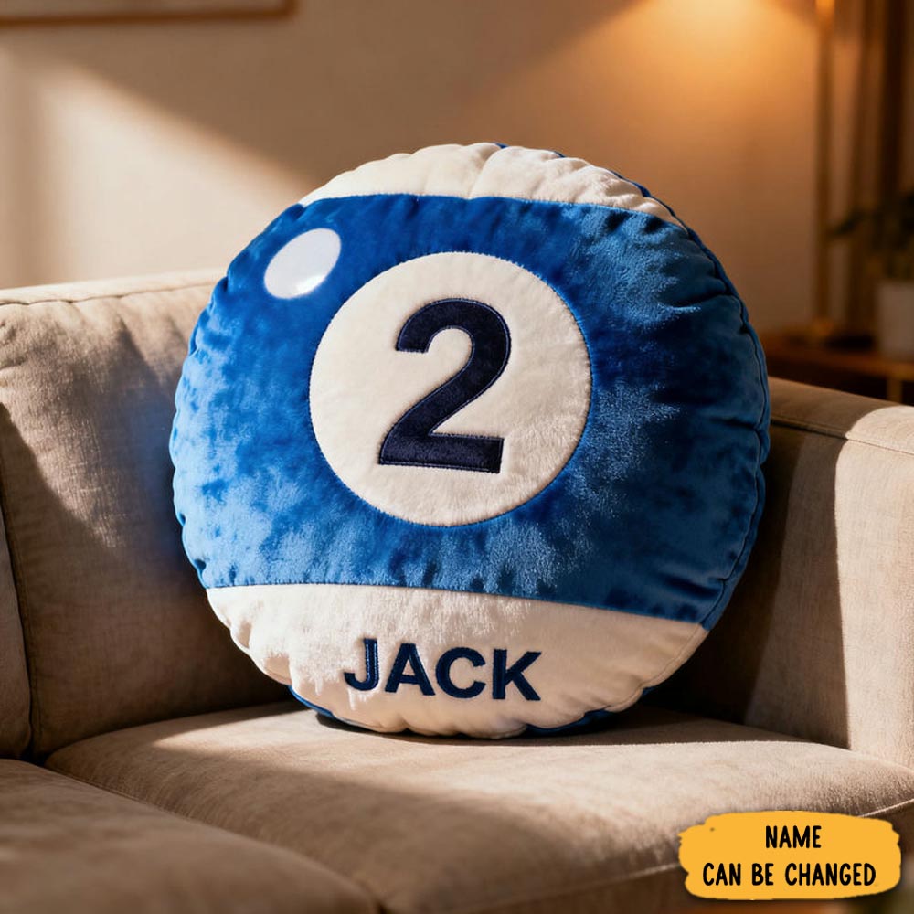 Personalized Billiards Ball Pillow Sport Themed Home Decor Gifts For Billiards Lovers