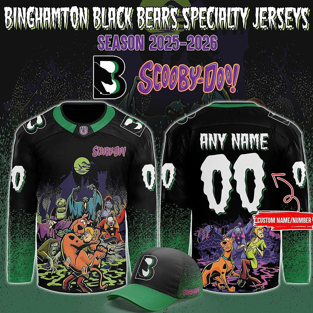 Personalized Binghamton Black Bears x ScooBy-Doo Night 2025 Jersey Special Gift For Hockey Supporters