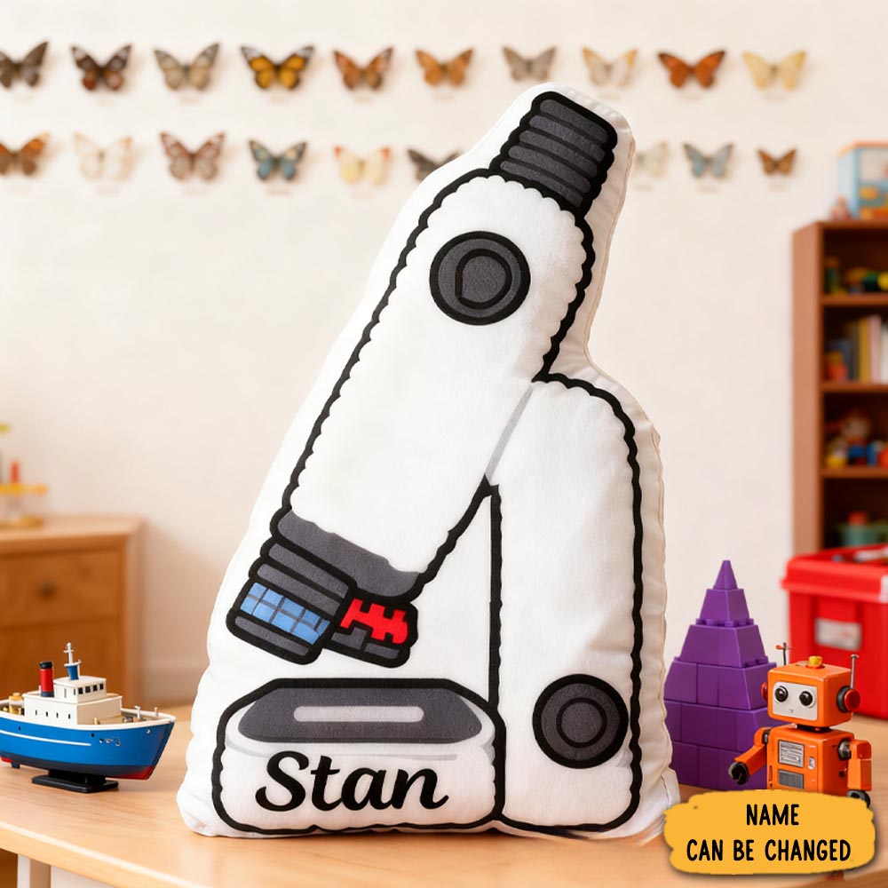 Personalized Biological Microscope Pillow For Kids Science Decor Gift For Science Enthusiasts