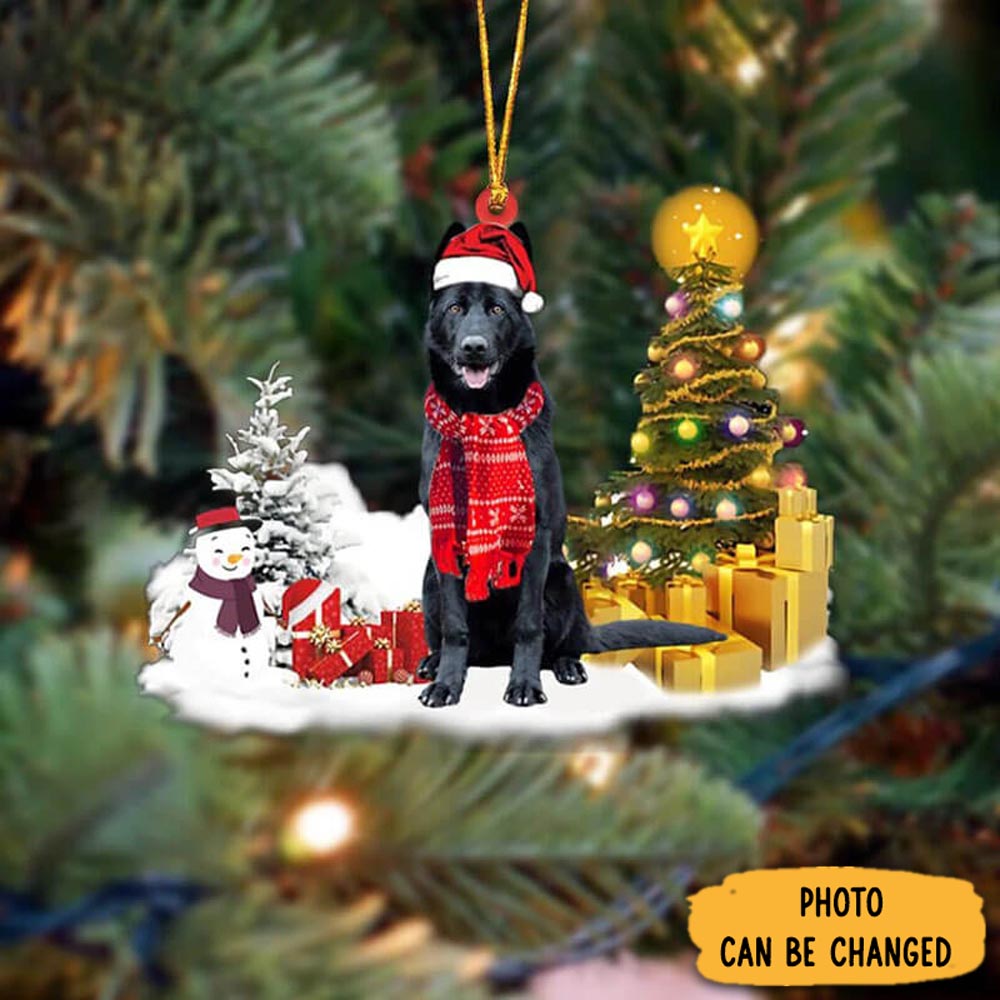Personalized Black German Shepherd Christmas Ornament Unique Thanksgiving Ornament Idea