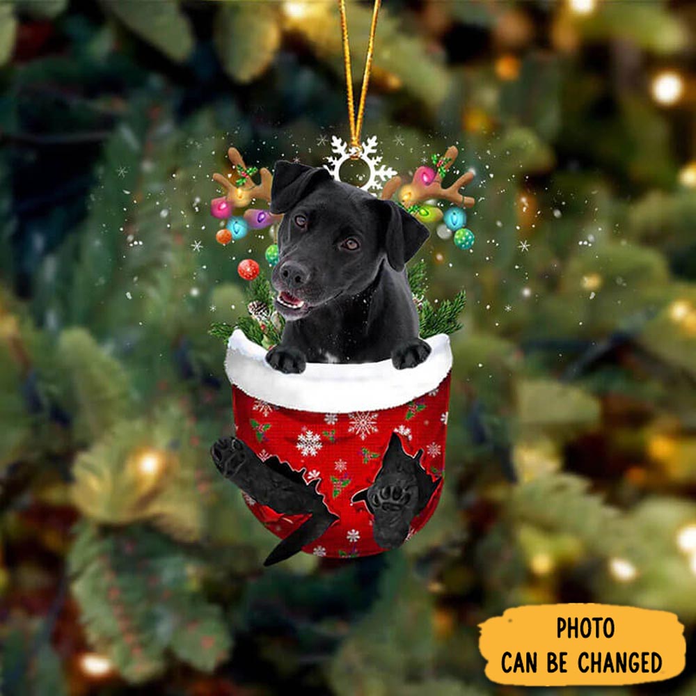 Personalized Black Jack Russell In Snow Pocket Christmas Ornament Thoughtful Valentine Ornament Gift