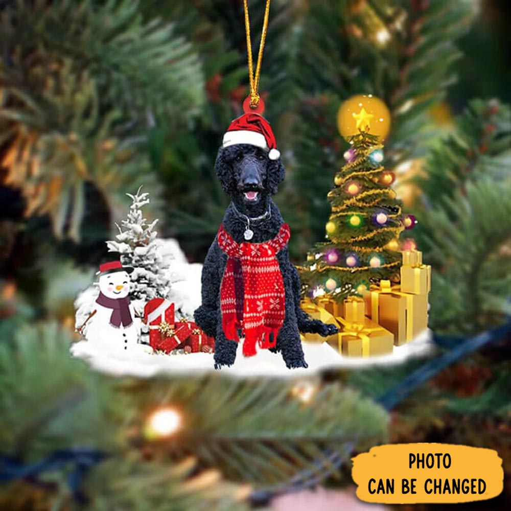 Personalized Black Poodle Christmas Ornament Lovely Ornament Gift For Him