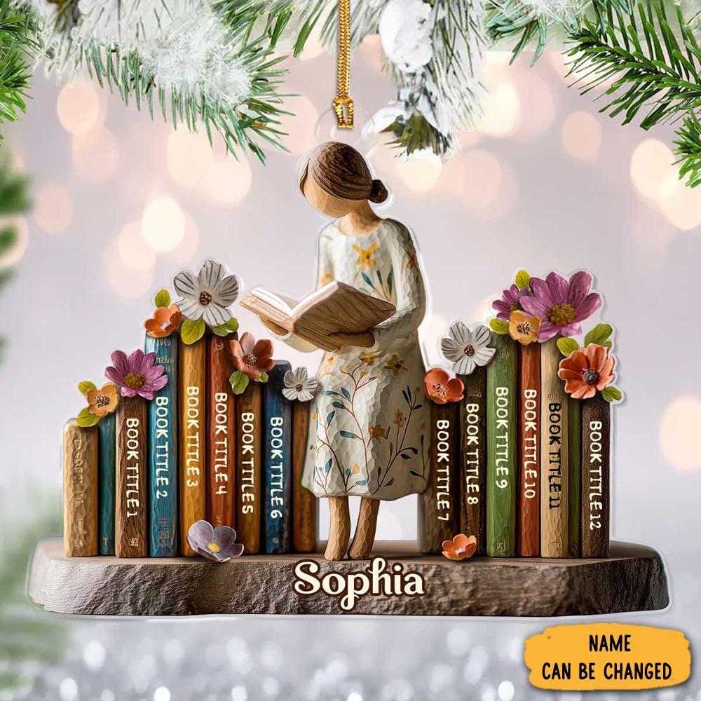 Personalized Book And Flower Christmas Ornament Book Themed Best Christmas Ornaments