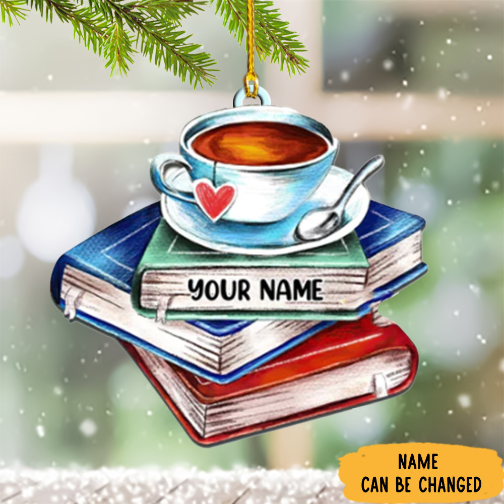 Personalized Book Lover Ornament Book Lover 2024 Christmas Ornament Gifts For Nerd