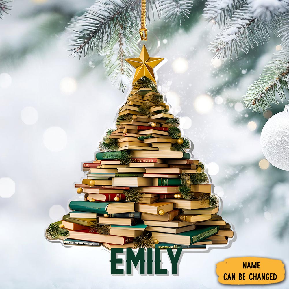 Personalized Book Tree Christmas Ornament Christmas Decor Best Xmas Gift Ideas