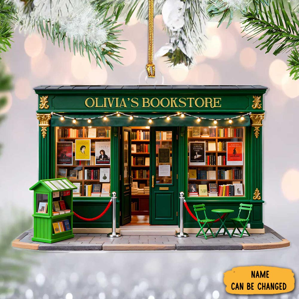 Personalized Bookstore Christmas Ornament Xmas Decor Bookworms Christmas Gifts